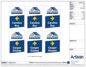 Weekend Directional Signs proof page