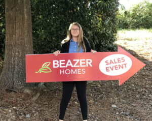Demonstrate human directional sign
