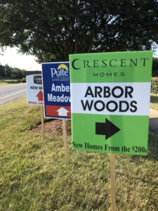 Weekend directional signs